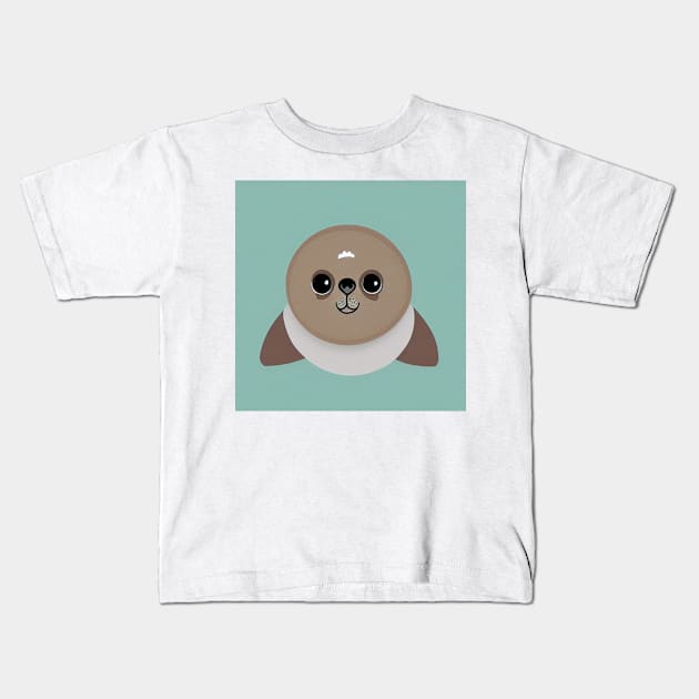 Cute grey baby seal Kids T-Shirt by artsyworldart